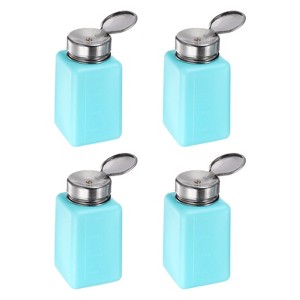 Unique Bargains Makeup Remover Nail Polish Push Down Alcohol Dispenser Bottles 4 Pcs 200ML(6.8oz) Blue - 1 of 4