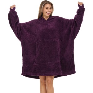 ADR Adult Wearable Blanket, Sweater Hoodie, Blanket with Sleeves for Men & Women Oversized Sweatshirt - 1 of 3
