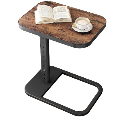 TV tray table, adjustable height and 90 ¡ã flip panel design, sofa armrest end table