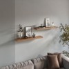 SEVOBAL Utility Storage Shelves Floating Shelf Set of Two Modern Space Saving Design for Living Room, Beige, 9.8"*47.3"*1.5" - 3 of 4