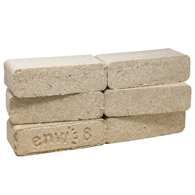 Firewood Central Envi 8 Hardwood Fuel Blocks by Bio-Diversity, 6 Pack for Fireplaces, Stoves, and Fire Pits
