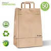 Stock Your Home Heavy Duty Kraft Brown Paper Bags with Handles (50 Count) - 2 of 3