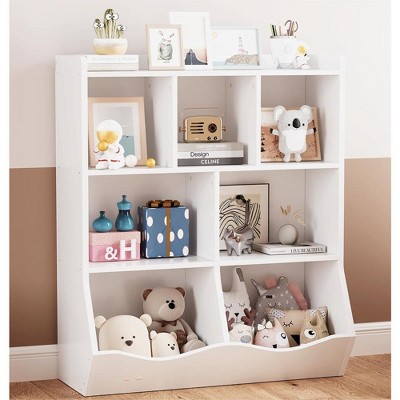 Whizmax White 3-Tier Kids Bookshelf and Bookcase, Toy Storage Cabinet for Storage Books and Toys, Multi Shelf for KId's Bedroom, Playroom