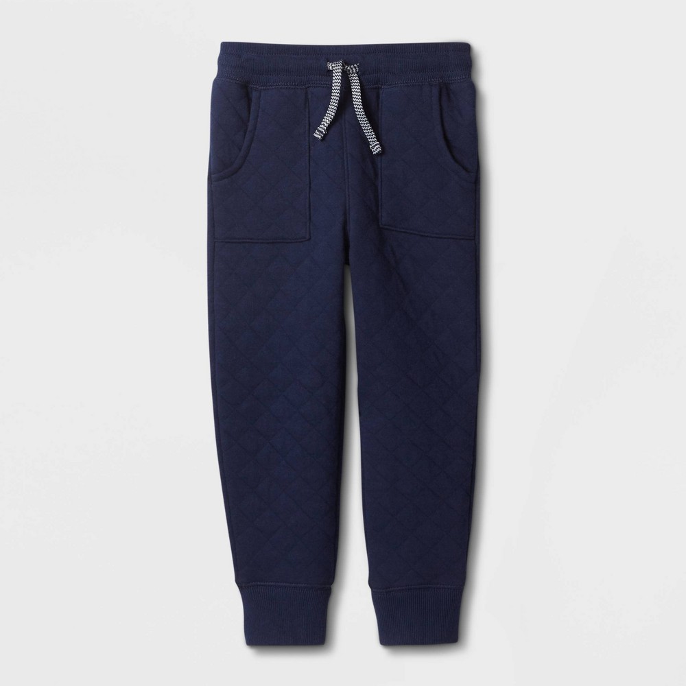 Toddler Boys' Quilted Knit Jogger Pull-On Pants - Cat & Jack Navy Blue 2T