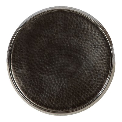 Sanzo Pewter Handcrafted Metal Pedestal Side Table