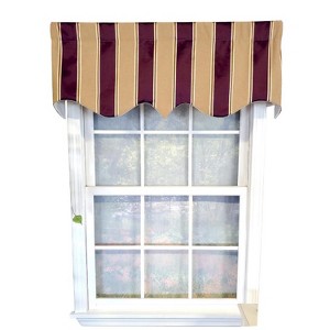 RLF Home Bengal Stripe Regal 3" Rod Pocket Lining Luxurious and Elegant Window Treatment Valance 50" x 17" Egg Plant - 1 of 4