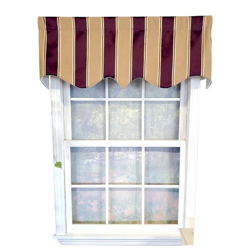 RLF Home Bengal Stripe Regal 3" Rod Pocket Lining Luxurious and Elegant Window Treatment Valance 50" x 17" Egg Plant - image 1 of 4