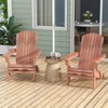 Costway Folding Adirondack Chair Set of 1/4 with High Backrest & Wide Armrests Wooden Brown - image 4 of 4