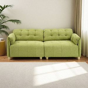 83.1" Cloud Fabric 2-Seater Sofa with Straight-Line Design & Fluffy Sponge Cushioning - 1 of 4