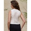 INSPIRE CHIC Women's Linen Sleeveless Button Down V Neck Lightweight Crop Top Casual Waistcoat Vest - 3 of 4