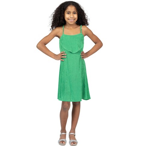 24sevenkid Girls Shimmery Spaghetti Strap Knee Length Dress - image 1 of 2