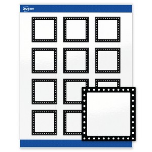 Avery 2" x 2" Labels, Black and White Polka Dots, 120 ct - 1 of 4