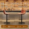 VYNXARIA Set of 2 Adjustable Mid-Century Modern Swivel Bar Stools, Industrial Counter Height Chairs with Back Support (PU Leather),Brown - 4 of 4