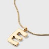 Round Snake Chain "E" Initial Necklace- A New Day™ Gold - 4 of 4
