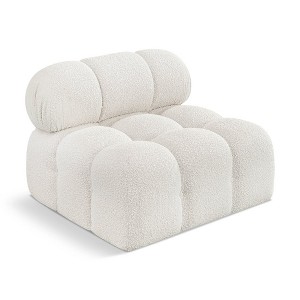 Meridian Furniture,Ames Boucle Fabric Armless - 1 of 4