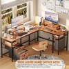 Itopfox L Shaped Desk with Power Outlet, Reversible Computer Gaming Desk with File Drawer & 2 Monitor Stands for Home Office with Storage Shelves - 4 of 4