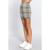 Slickblue Women's Tartan Check Sweater Knit Mini Skirt - Olive Ivory - Stretch Waistband, Size S-L - 4 of 4