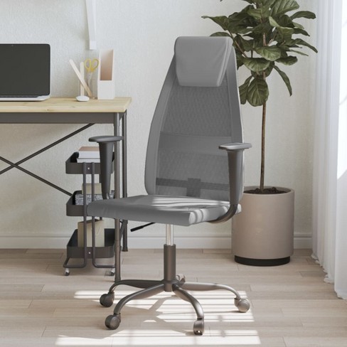 vidaXL Office Chair Gray Mesh Fabric and Faux Leather - image 1 of 4