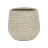 Cheung's Fairloam Round Curved Wave Lined Pattern Ceramic Pot- X-Large - White - 3 of 4