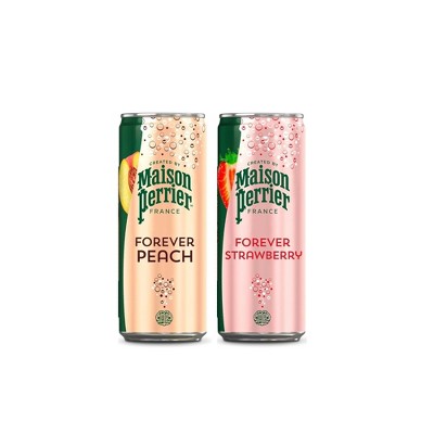 Maison Perrier Forever Mix Pack, Strawberry & Peach - 11.15 Fl Oz Can (Pack of 48)