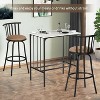 FurnitureR Adjustable Classic Barstools, 4PCS Bar Chairs with Back and Footrest Swivel Counter Height with Interchangeable Legs for Kitchen Island - 2 of 4