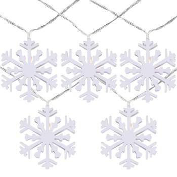 Northlight 10 B/O White Snowflake LED Candlelight Clear Christmas Lights - 4 ft Clear Wire