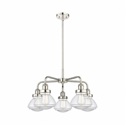 Olean - 5 Light Stem Hung Chandelier In Art Deco Style-13.5 Inches Tall and 24.5 Inches Wide