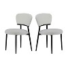 Gulches Set of 2 Upholstered Dining Chairs - White Contemporary Style with Soft Padded Seat/Backrest & Metal Legs, Easy Assembly for Dining Room - 3 of 4