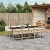 vidaXL Patio Dining Set with Cushions Table and Chairs Outdoor Poly Rattan - Beige Glass 10-Piece - 2 of 4