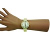 Olivia Pratt Elegant Emerald Rhinestone Solid Metal Bangle Watch - 4 of 4