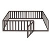 CAVINAS Twin Size Bed Frame, Wood Daybed Frame with Fence and Door, Floor Bed for Kids, Teens, Girls, Boys, Floor Platform Bed - 2 of 4