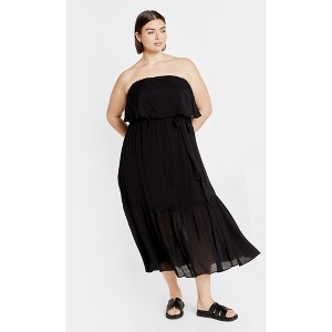 Women's Plus Size Pia Maxi Dress - black | CITY CHIC - 1 of 4