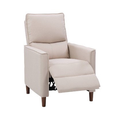 Alder Beige Soft Fabric Manual Recliner with Metal Frame