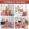 MaseiKar Large Pouf Ottoman Stuffed 5 Pieces Poufs Ottomans for Living Room Foot Rest Footstool for Under Desk, Foam Filled with Removable Cover - 4 of 4