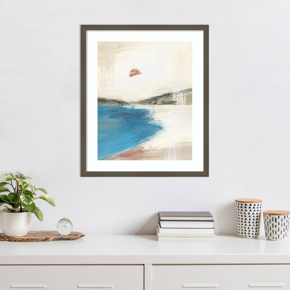 Photos - Other Decoration Amanti Art 21"x25" Abstract Lagoon by Little Dean: Framed Wall Art, Nature & Outdoors, Modern Decor, Vertical Orientation