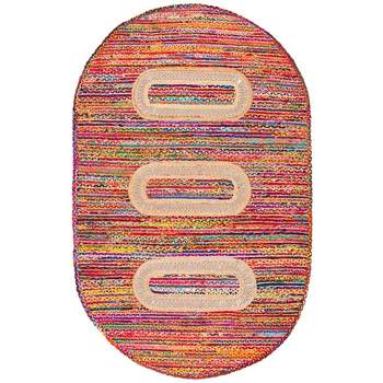 SAFAVIEH Braided Collection 4' x 6' Oval Multi BRD316A