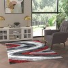Emma and Oliver Modern Plush Pile Olefin Accent Rug with Abstract Arch Design and Natural Jute Backing - 2 of 4