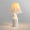 Maxax Ceramic Table Lamp,22.3" Minimalist Cream Base Nightstand Lamp with White Pleated Shade for Living Room, Bedroom - 3 of 4