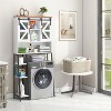 Over The Toilet Storage Cabinet with 2 Sliding Barn Door, Home Space-Saving Toilet Rack - 3 of 4