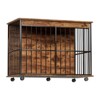 Okak Indoor Dog Crate with Strudy Metal Frame, Large Dog Kennel with Wheels and Tray, Dog Cage for Medium and Large Dogs, Walnut+Black - 4 of 4