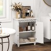 Tangkula Bathroom Cabinet Floor Storage Organizer w/ Anti-Tipping Kits Adjustable Shelf - 3 of 4