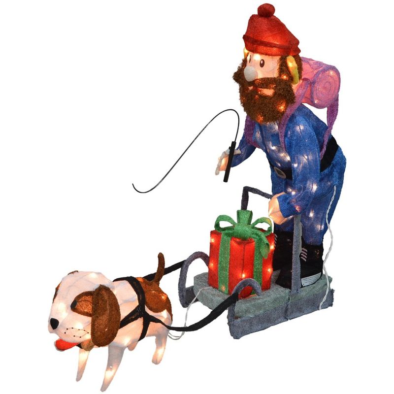 Northlight 34" Lighted Yukon Cornelius on Dog Sled 3-D Outdoor Christmas Decoration, 1 of 3