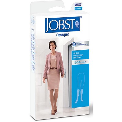 JOBST Opaque Knee-High Compression Stockings - Moderate (15-20 mmHg) - Large - Black