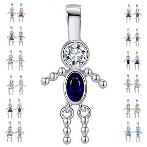 Baby Boy or Girl Birthstone Charm for Mom  Family Tree Grandma Necklace by Ginger Lyne CZ Sterling Silver - 1 of 4