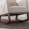 Modern Glider Rocking Chair with Wooden Legs and Side Pocket, High-Back Recliner Armchair for Nursery, Living Room, Bedroom - 2 of 4