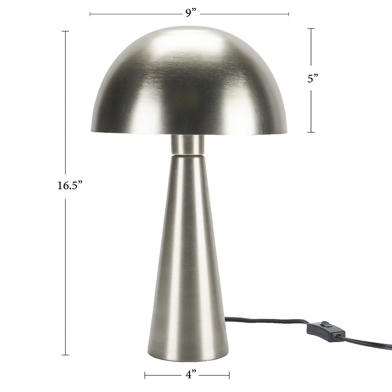 16" Mid-Century Modern Metal Mushroom Accent Table Lamp - Nourison, 4 of 7