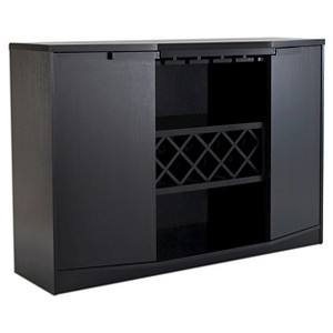 Rosio Transitional Criss Cross Wine Storage Dining Buffet Vintage Walnut - HOMES: Inside + Out, Dark Brown