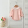 MyKids-Usa Autumn Design Baby Girls Long Sleeves Hollow-out Striped Pattern with Cute Collar bodysuit - 3 of 4