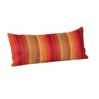 Casual Cushion Stripe Sunbrella Fabric 1-Piece Indoor/Outdoor Lumbar Pillow, 22"W x 9"L
