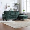 SeaCamel 3-Seat Solid Wood Chenille Sofa, Cup Holders & Storage Ottoman, Cozy Sectional for Living Room - 3 of 4